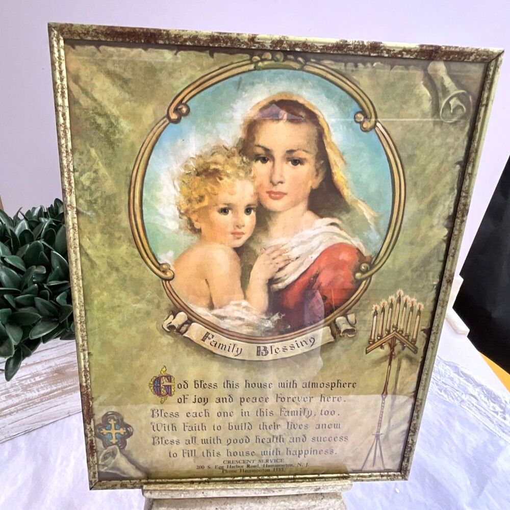 Family Blessing print 1952 calendar print Crescent Service Hammonton NJ